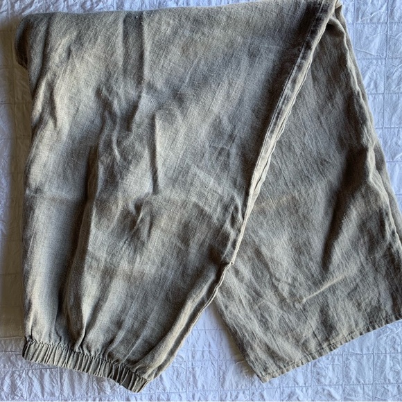 Flax Natural Sociable Flood Wide Leg Linen Pants Large - Picture 6 of 16